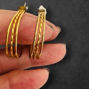 Gold plated hoop earrings